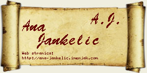 Ana Jankelić vizit kartica